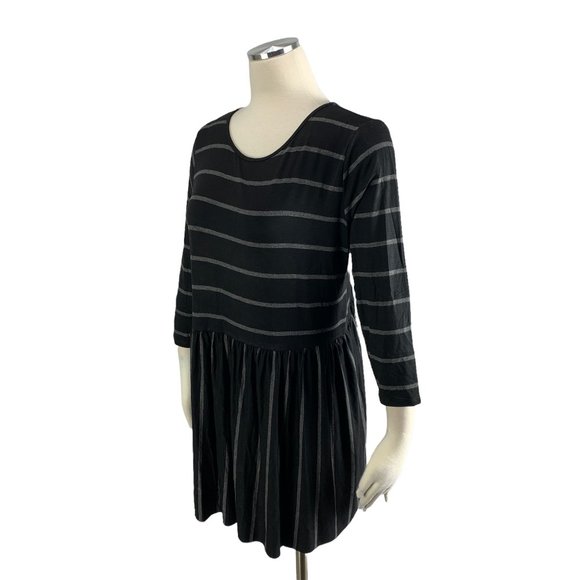 Zenana Premium Large Dress NWT Black Gray Stripe Stretch Boutique - Picture 2 of 5